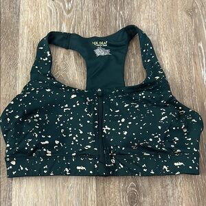 Tek Gear Green Sports Bra with White Speckles